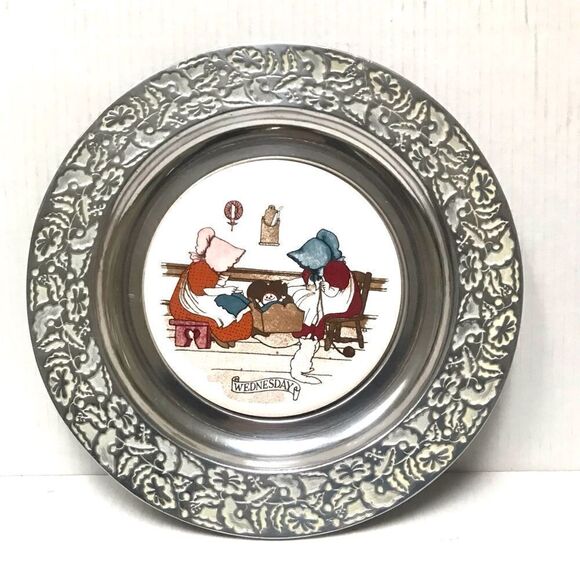 Vintage Wilton Columbia PA RWP pewter plate “days of the week” -Wednesday rare - Picture 1 of 4